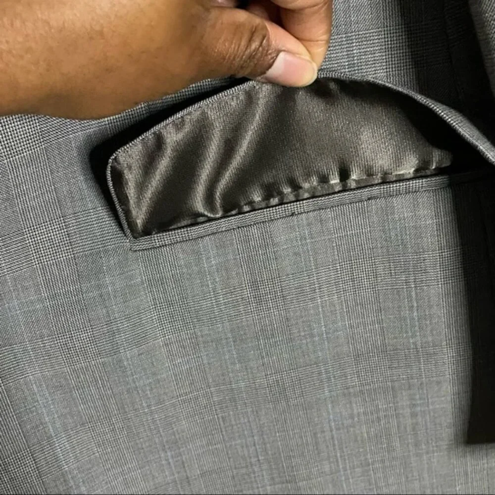 Moores Men Gray Button Front Formal Blazer Jacket